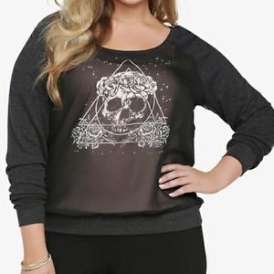 Skull chiffon sweatshirt